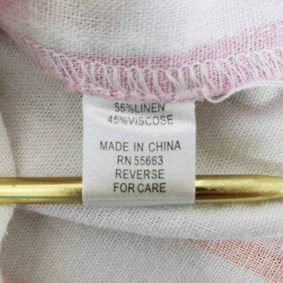 For Cynthia Rowley Popover Tunic Top Women M Linen blend Roll up sleeve Pockets - Picture 10 of 10